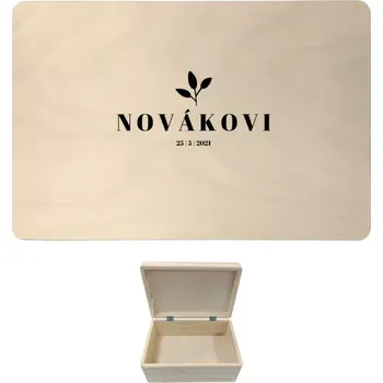 Úložný box Dřevěný box s víkem SALMA