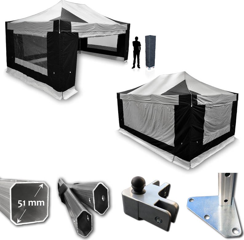 Nůžkový párty stan RedX® PROFI PLUS 4x6 m (Celohliníkový profesionální nůžkový párty stan 4x6 m v odlehčené verzi - dostupný v 8 barvách a možností vlastního potisku)