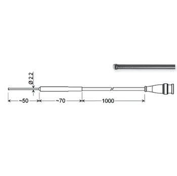 GREISINGER GOF 401 Mini Ruční povrchový snímač teploty Pt100 (4-vodič) pro pevné povrchy, 4-pólový konektor Mini-DIN