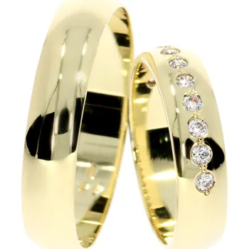 Prsten Zlatnictví Helios Zlaté snubní prsteny L-347/ZL Kameny: Se Zirkony