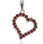 Granát Turnov Stříbrné srdce český granát