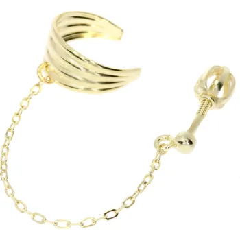 Náušnice Zlatnictví Helios Zlatá záušnice s řetízkem a náušnicí na šroubek