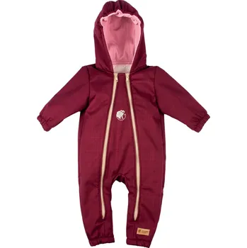 Kojenecká kombinéza Monkey Mum® Dětská zimní softshellová kombinéza s beránkem - Vínová karkulka - vel. 62/68, 74/80 74/80