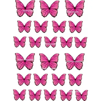 Jedlá dekorace na dort Motýli 4 - jedlý papír - Bez úprav