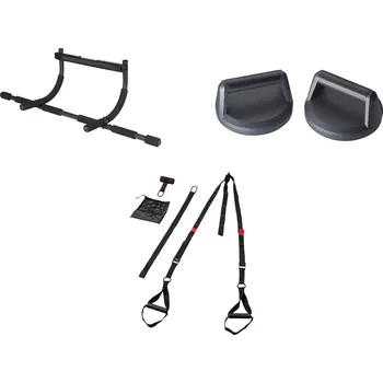 CRIVIT Závěsný posilovací systém / Tyč na shyby / Podpěry pro kliky