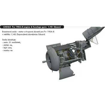 Plastikový model Eduard 1/48 Fw 190A-8 engine & fuselage guns (EDUARD)