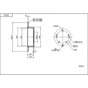 Brzdový kotouč Brzdový kotouč HART 250 224