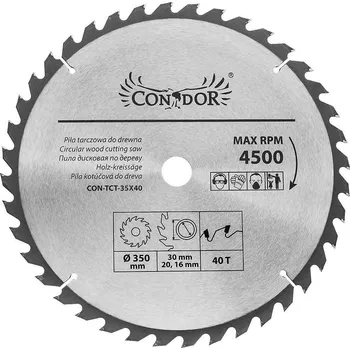 Pilový kotouč Pilový kotouč na dřevo, 350 mm, Condor