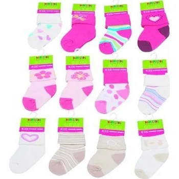 Pidilidi Kojenecké ponožky dívčí 12 pack (0 až 6m), Pidilidi, PD500, holka Velikost: 0-6m, SizeAge: 0-6m