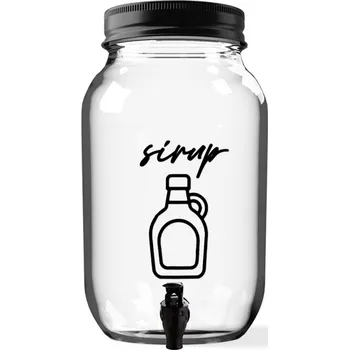 Dávkovač nápoje Úklid pro klid Sklenice s kohoutkem na sirup 3,5 l Typ písma: Psací