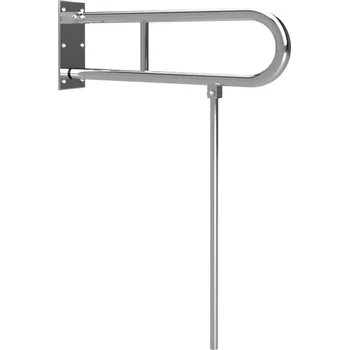 Madlo do koupelny Sapho HANDICAP madlo sklopné s opěrnou nohou 600mm, nerez lesk