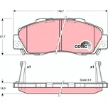 Sada brzdových destiček, kotoučová brzda TRW GDB3177