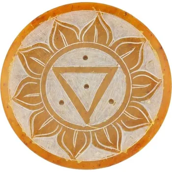 Vonná tyčinka Stojánek na vonné tyčinky kamenný Čakra 8 cm žlutý