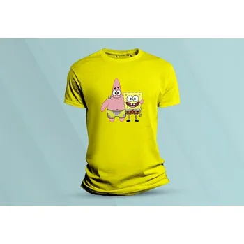 Chlapecké oblečení Dětské bavlněné tričko SpongeBob a Patrick. Žlutá velikost 116 (5-6 let)