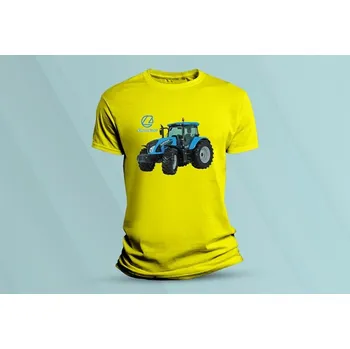 Dětská móda Dětské bavlněné tričko Traktor Landini. Žlutá velikost 128 (7-8 let)