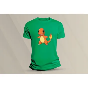 Chlapecké tričko Dětské bavlněné tričko Pokémon Charmander. velikost S Zelená