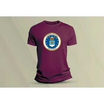 Dětské bavlněné tričko Letectvo USA. velikost 116 (5-6 let) Vínová