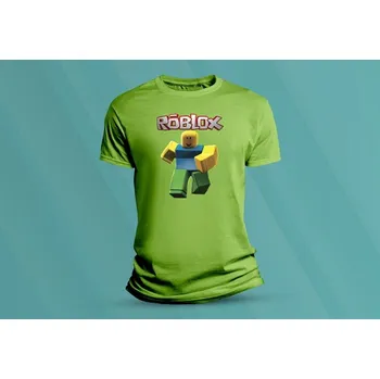 Chlapecké tričko Dětské bavlněné tričko Robloxian. velikost S Lime
