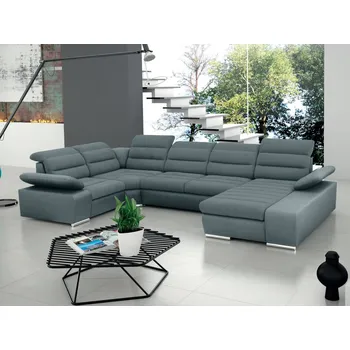 Sedací souprava Rozkládací rohová sedačka KORFU II DELUXE šedá