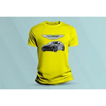 Dětská móda Dětské bavlněné tričko Aston Martin DBX. Žlutá velikost 128 (7-8 let)