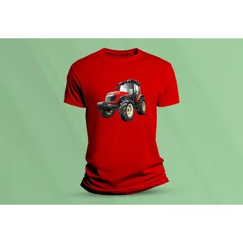 Dětské bavlněné tričko Traktor. Červená velikost 140 (9-11 let)