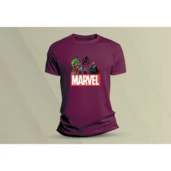 Bavlněné dětské tričkoAvengers 2 velikost 152 (12-13 let) Vínová
