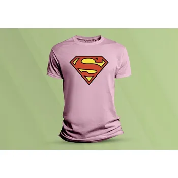 Dětské bavlněné tričko Superman. Růžová velikost 152 (12-13 let)