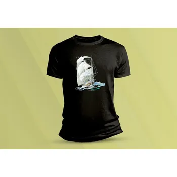 Chlapecké tričko Dětské bavlněné tričko Plachetnice 2. Černá velikost 104