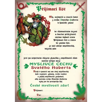 Pilový plátek e‑myslivost.cz Přijímací list na myslivce - Motiv bez personalizace