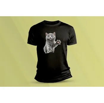 Dětské bavlněné tričko Kočička 5. Černá velikost 104 (3-4 roky)