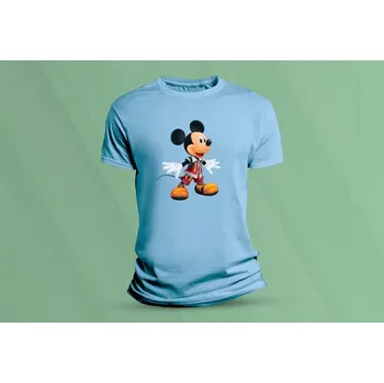 Dětské bavlněné tričko Mickey 3. Nebesky modrá velikost 152