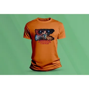 Chlapecké tričko Dětské bavlněné tričko Stranger Things. velikost 104 (3-4 roky) Oranžová
