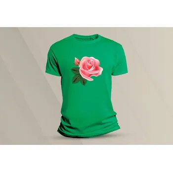 Dětské bavlněné tričko Růže 2. velikost 152 (12-13 let) Zelená