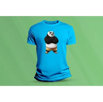 Chlapecké tričko Dětské bavlněné tričko Kung Fu Panda. velikost 116 Azurová