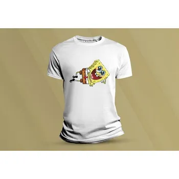 Dětské bavlněné tričko SpongeBob 2. Bílá velikost 152 (12-13 let)