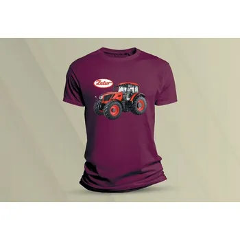 Chlapecké tričko Dětské bavlněné tričko Traktor Zetor. velikost 152 Vínová