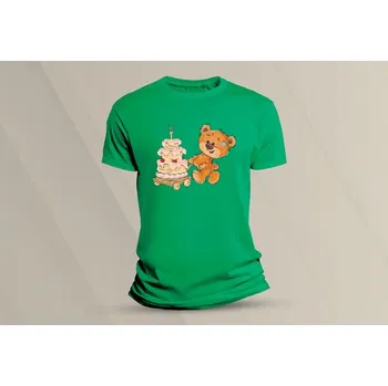 Dětské bavlněné tričko Medvídek Teddy 7. velikost 140 (9-11 let) Zelená