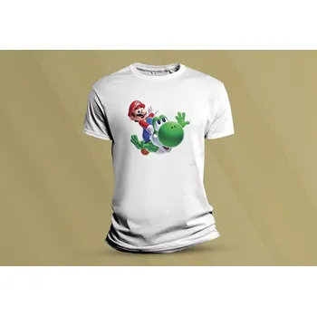 Chlapecké tričko Dětské bavlněné tričko Super Mario 3. Bílá velikost 128 (7-8 let)