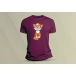 Dětské bavlněné tričko Kočička 10. velikost 152 Vínová