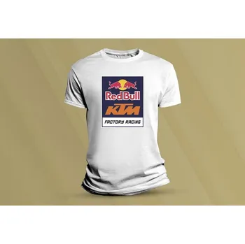 Dětské bavlněné tričko Red Bull KTM. Bílá velikost 152 (12-13 let)