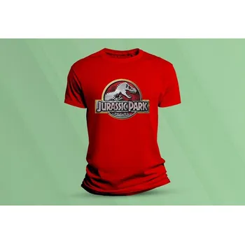 Dětské bavlněné tričko Jurassic Park 4. Červená velikost 128 (7-8 let)