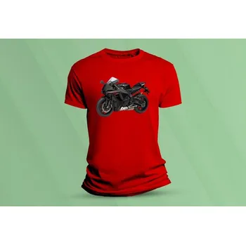 Chlapecké tričko Dětské bavlněné tričko Yamaha R1 černá. Červená velikost 128