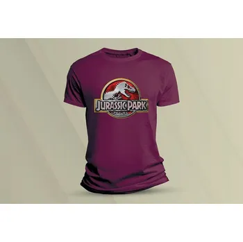 Dětské bavlněné tričko Jurassic Park 4. velikost 140 Vínová