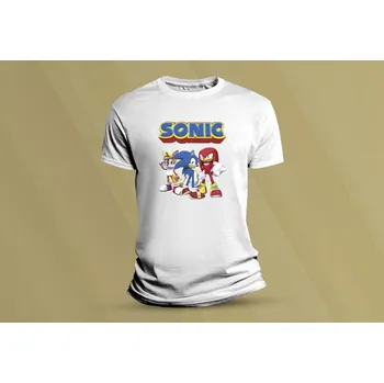 Chlapecké oblečení Dětské bavlněné tričko Sonic 1 Bílá velikost 116 (5-6 let)