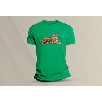 Dětské bavlněné tričko Tygr 9. velikost 104 (3-4 roky) Zelená