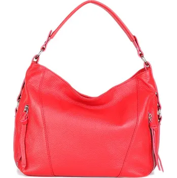 Kabelka ITALSKÉ Dámské červené kožené kabelky na rameno Mirabela