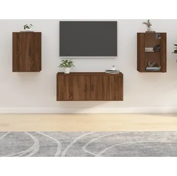 Nábytek vidaXL Nástěnné TV skříňky 2 ks 40 x 34,5 x 60 cm [816657] Barva: hnědý dub