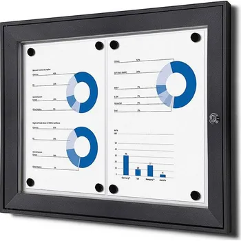 Jansen Display Vnitřní uzamykatelná vitrína základní 2xA4 Antracit Množství: Od 5 ks