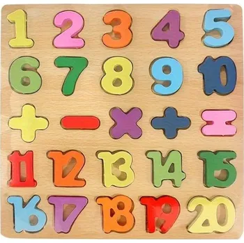 Dřevěná hračka Didaktické dřevěné puzzle Čísla