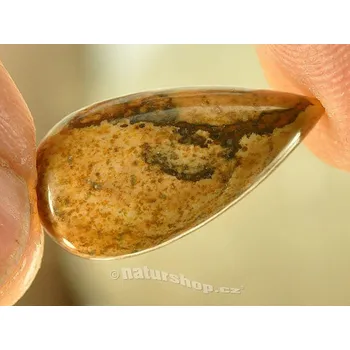 Přírodní kámen Šperková mugle z jaspisu obrázkového kapka 21x11mm (mugle011)